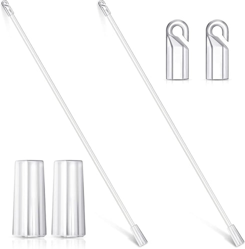 Yalikop 24 Inches 2 Pieces Blind Wand Vertical Blinds Replacement Parts Blind Rod with Hook and Grip Clear Plastic Blind Opener Long Window Blind Stick Tilt Rod