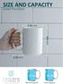 Porcelain White Coffee Mugs Set of 4-15 Ounce Cups with Large Handle for Hot or Cold Drinks like Cocoa, Milk, Tea or Water - Smooth Ceramic with Classic Design