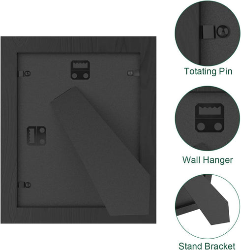 PICFREIM 8x10 Picture Frame Black Set of 2, Solid Wood Picture Frames 8x10 for Tabletop or Wall Display Decoration Photo Frame