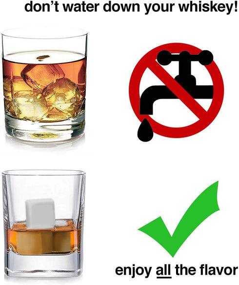 Whiskey Stones - Reusable Ice Cubes For Drinks - Big Ice Cubes For Whiskey - Whiskey Rocks Stones - Whisky Stones - Whiskey Stone - Whiskey Accessories - 9 White Marble Stones - Trixie and Milo