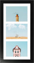 Golden State Art, 7x14 Black Photo Wood Collage Frame with Mat displays (3) 4"x6" Pictures