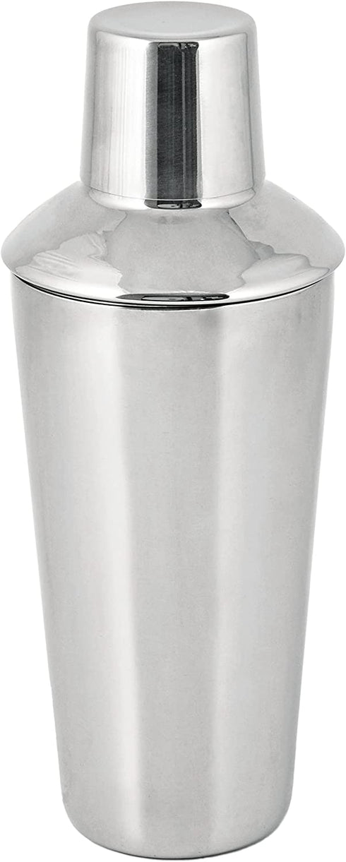 True Retro Cocktail Shaker, 34 Oz Shaker with Jigger Cap & Strainer, Stainless Steel