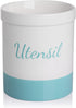 SWEEJAR Kitchen Utensil Holder, 7.2" Ceramic Utensil Crock for Cooking Countertop, Housewarming, Wedding, Birthday Gift (Turquoise)