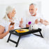 Bed Tray Table Folding Legs with Handles Breakfast Food Tray for Sofa,Bed,Eating,Drawing,Platters Serving Lap Desk Snack Tray(Black Small)