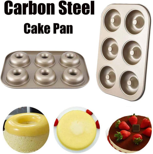 Gaosu Donut Baking Pan, Doughnut Bakeware and Bagel Mold, Donut Mold, Carbon Steel Round Donut Cake Mould, Pastry Tools, Baking Mold