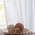 FMFUNCTEX Sheer White Curtains 45 Inch Length Linen Textured Light Filtering Semi Sheer Window Curtains for Small Window Laundry Room Bedroom Rod Pocket 2 pcs