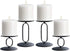 NiceAI Candlestick Holders Set Candle Holder Candelabra Candle Stands Wedding Centerpieces for Tables Fireplace Screens Decorative Black Set of 4