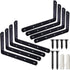 8 Pcs Black L Corner Bracket Stainless Steel Heavy Duty L Shaped Joint Right Angle Shelf Bracket Support Wall Hanging by STARVAST (Come with Screws)