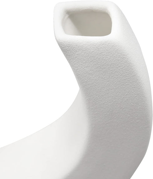 Serdic S Curve Tall Ceramic Vase 11inch Modern Decorative Flower Vase for Wedding, Gifts, Kitchen, Living Room or Flower Shop White