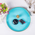 MAONAME 13" Round Tray, Blue Serving Tray with Handles, Modern Decorative Tray for Coffee Table, Plastic Ottoman Tray for Ottoman, Bathroom, Decor
