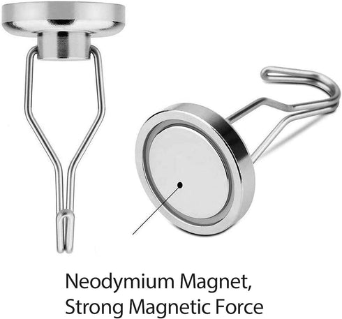Wukong Magnetic Hook, 48 LB Heavy Duty Swivel Hook Magnet Hangers Holders -Great for Refrigerator, Home, Kitchen, Store, Door Coat Hook, Grill Utensils, Office or Warehouse-8 Pack