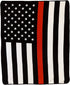 Infinity Republic - Thin Red Line Soft Fleece Throw Blanket - 50x60 Perfect for Living Rooms, bedrooms, Kids' Rooms, Outdoors!