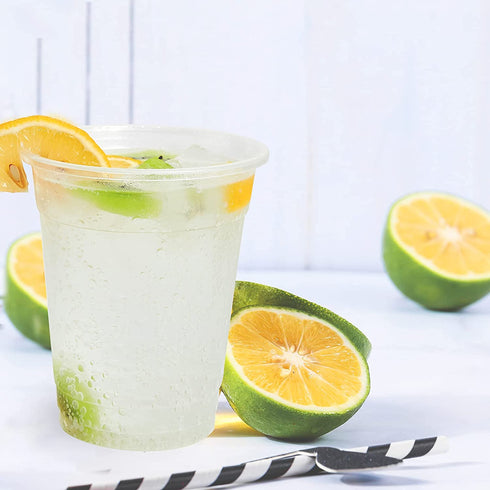 100 Pack 16OZ Clear Plastic Cups, Cold Party Drinking Cups, Clear Disposable Cups Fruit/Ice Cream/Cupcake/Iced Cold Drinks