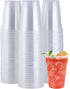 100 Pack 16OZ Clear Plastic Cups, Cold Party Drinking Cups, Clear Disposable Cups Fruit/Ice Cream/Cupcake/Iced Cold Drinks