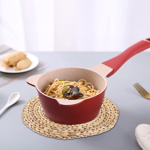 Yesland 4 Pack 13.5'' Large Rattan Tablemats - Natural Round Braided Water Hyacinth Weave Placemat - No-Slip Thick Wooden Heat Resistant Mats for Table, Coasters, Pots, Pans & Teapots in Kitchen