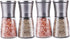 Premium Stainless Steel Salt and Pepper Grinder Set(4 pieces) - Pepper Mill and Salt Mill, Spice Grinder with Adjustable Coarseness, Ceramic Rotor