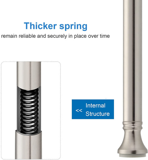 Amazer Spring Tension Curtain Rod - 54-90 Inches Rust-Resistance Shower Curtain Rod Bathroom Rod, Nickel