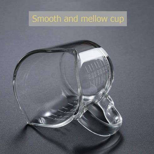 Espresso Shot Glass 3-Ounce Triple Pitcher Barista Double Spouts With Pouring Handle (2 Pack)