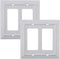 SleekLighting Pack of 2 Wall Plate Outlet Switch Covers | Classic White Beadboard Wall plates| Variety of Styles: Decorator / Duplex / Toggle / Blank / & Combo | Size: 2 Gang Rocker