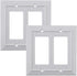 SleekLighting Pack of 2 Wall Plate Outlet Switch Covers | Classic White Beadboard Wall plates| Variety of Styles: Decorator / Duplex / Toggle / Blank / & Combo | Size: 2 Gang Rocker