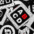 teytoy Black and White Baby Sensory Toys High Contrast Cards Cloth Fabric Soft Cards for Newborn 0-6 Months Visual Stimulation Early Development with Animals Fruit Number Shape Letter, 26 Pcs
