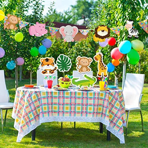 27 Pieces Jungle Themed Party Decorations, Jungle Animals Cutouts Animals Theme Party Signs Paper Cutouts for Theme Party Birthday Party Baby Shower