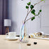 Lyellfe 2 Pack Modern Glass Vase for Flower, Clear Decorative Iridescent Vase, 8.6" Tall Irised Ins Handicraft Creative Table Vase for Centerpieces, Living Room, Home, Office, Gifts, Wedding