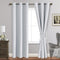 ROSETTE Greyish White Blackout Curtains with Tiebacks - Thermal Insulated, Light Blocking and Noise Reducing Grommet Drapes for Bedroom and Living Room, Set Off 2 Curtain Panels, 42 x 84 Inches Long
