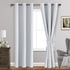ROSETTE Greyish White Blackout Curtains with Tiebacks - Thermal Insulated, Light Blocking and Noise Reducing Grommet Drapes for Bedroom and Living Room, Set Off 2 Curtain Panels, 42 x 84 Inches Long