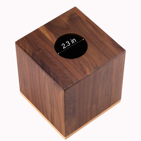MaxGear Tissue Box Cover, Modern Paper Facial Tissue Box Holder Square Tissue Box Covers Wood, Decorative Tissue Box Walnut Tissue Box Holders for Bathroom, Bedroom,Dinner Table,Office 1 Pack