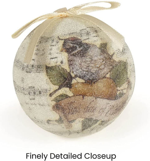 FAVRD 12 Days of Christmas Ornaments Set Shatterproof Christmas Tree Decorations Christmas Decor Holiday Decorative Hanging Ornaments, Set of 14, Each Ornament 3 Inch Diameter, 3.5 Inch High, Beige