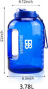 DB & PROSPER Large One Gallon Blue Motivational Water Bottle With Time Marker | Bottles | Hydration | Gym | Exercise | Hiking | camping | water jugs | sports accessories | wellness
