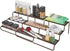mDesign Adjustable, Expandable Kitchen Wire Metal Storage Cabinet, Cupboard, Food Pantry, Shelf Organizer Spice Bottle Rack Holder - 3 Level Storage - Up to 25" Wide - Bronze