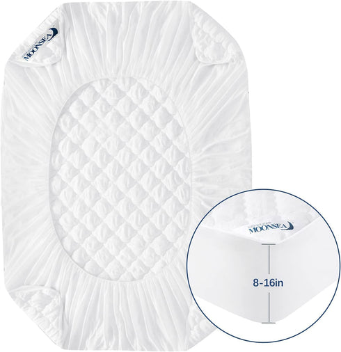 Mattress Pad Twin, Extra Plush Quilted Mattress Cover, Noiseless and Breathable Mattress Protector with Deep Pocket Stretches up to 16 Inches Deep, Machine Washable Mattress Topper