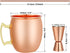 Pitmoly Moscow Mule Copper Mugs, Set of 4 Mugs, Smooth Surface Design 18 oz Copper Cups Set with 4 Cocktail Copper Straws and a Jigger