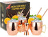 Pitmoly Moscow Mule Copper Mugs, Set of 4 Mugs, Smooth Surface Design 18 oz Copper Cups Set with 4 Cocktail Copper Straws and a Jigger