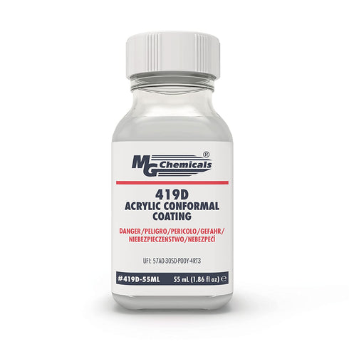 MG Chemicals - 419D-55ML 419D Premium Acrylic Conformal Coating, 55 mL Bottle, IPC 830, UL 94V-0 (File # E203094)