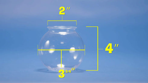 16 Oz Plastic Fish Bowl (6 Pack) 4 Inch Heavy Duty Plastic Ivy Bowls, for Candy, Carnival Games, Prizes, Centerpieces and Party Decoration Supplies, BPA-Free