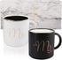 Yesland 12 oz Mr and Mrs Mug, Ceramic Coffee Mug for the Couple, Ideal Gift for Engagement, Anniversary, His and Hers, Bride and Groom, Valentines and Christmas Gifts - Set of 2 (Black & White)