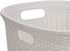 Mind Reader 40 Liter Laundry Basket, Laundry Hamper with Cutout Handles, Washing Bin, Dirty Clothes Storage, Bathroom, Bedroom, Closet, Ivory