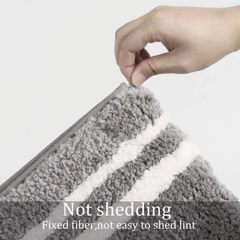 Uphome Bathroom Rugs Gray Non-Slip Bath Mat Soft and Water Absorbent Bath Rug Machine Washable Fluffy Microfiber Floor Mats for Bathroom Tub Sink Shower,20x31 inch