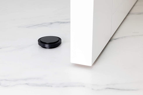EVI | Adhesive Doorstop | 1.37'' X 0.55'' | Natural Silicone Black Rubber | Stainless Steel | Black Lacquered | Great Adherence | 100% Functional | Mod. I-203x12