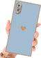 MTBacon Compatible with iPhone X, iPhone Xs Square Case, Cute Love Heart Case for Women Girls Camera Lens Protection Electroplate Reinforced Corners Shockproof Case for iPhone X/XS - Lavender Grey