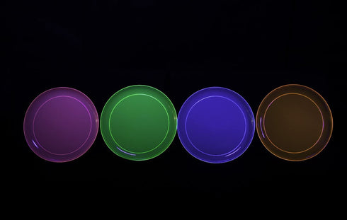 Party Essentials Hard Plastic 6-Inch Round Party/Dessert Plates, Assorted Neon, 40-Count
