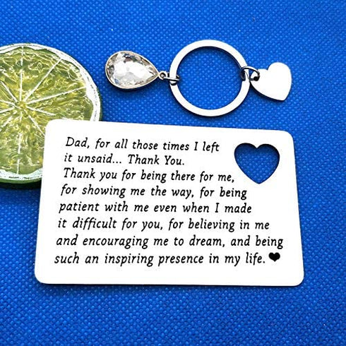 Funny Birthday Cards for Dad Fathers Day Card Thank You Dad Gift Engraved Wallet Insert Card Love Note for Father from Daughter Christmas Gifts, Best Dad Gift Ideas, Thank You for Being There for Me