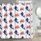 Gdmoon Sea Animals Whale Shower Curtain Navy Whale Nautical Ocean Theme Cartoon Home Decor Polyester Fabric Waterproof Durable Bathroom Curtain with 12 Hooks 72x72In YLWHGD1086
