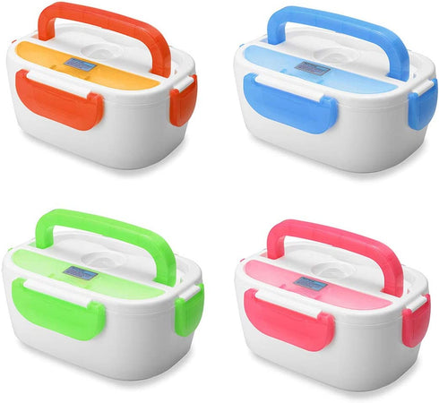 INVODA Electric Lunch Box Food Warmer Portable Lunch Heater 110V with Removable Container and Spoon Food Grade Material (Pink)