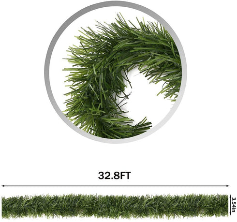 CCINEE 33 Feet Christmas Garland Artificial Vine Soft Greenery Garland Decoration for Christmas Decor Holiday Wedding Decoration