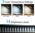 LED Desk Lamp Reading Light, JUANWE Clip on Light, Dimmable Clamp Light with USB Charging Port, 3 Modes & 14 Brightness Levels 5W LED Metal Clip Light, White