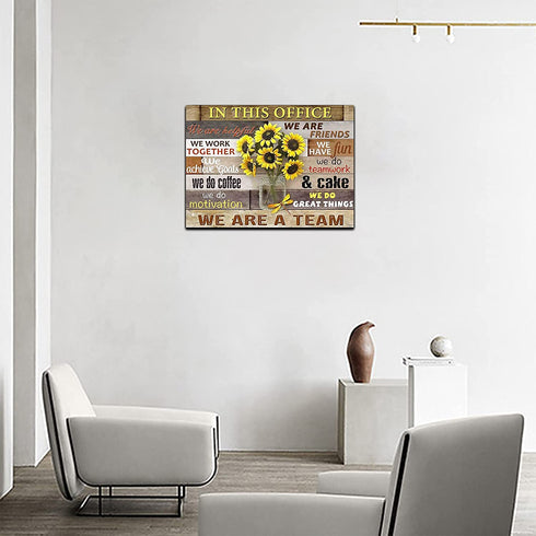 Inspirational Wall Art for Office Motivational Quotes Wall Decor In This Office Canvas Wall Art We Are A Team Canvas Painting for Modern Office Wall Decor Sunflower Pictures Artwork for Living Room